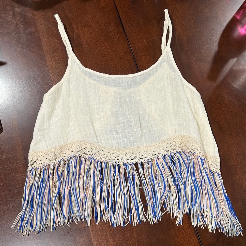 Fringe Detail Tank Top Size M